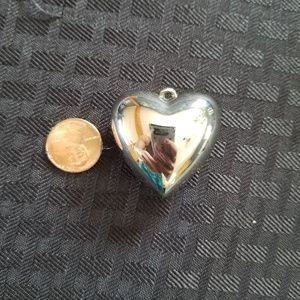 Large heart Sterling silver charm